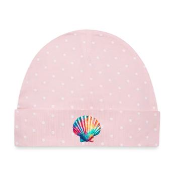 Jakobsmuschel-Schale - Baby Premium Organic Mütze - Rosa/Weiße Punkte - Vorne