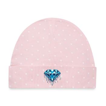 Diamant - Baby Premium Organic Mütze - Rosa/Weiße Punkte - Vorne