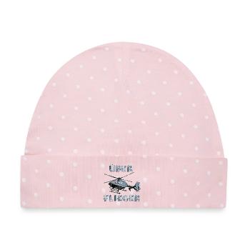 Überflieger - Hubschrauber - Baby Premium Organic Mütze - Rosa/Weiße Punkte - Vorne