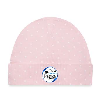 Papa zu stylisch - Baby Premium Organic Mütze - Rosa/Weiße Punkte - Vorne