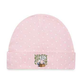 Arbeit nervt - Baby Premium Organic Mütze - Rosa/Weiße Punkte - Vorne