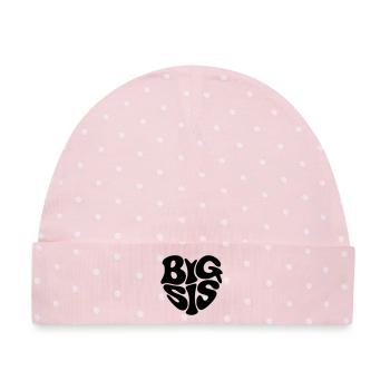 Big Sis - Baby Premium Organic Mütze - Rosa/Weiße Punkte - Vorne
