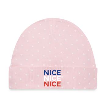 Nice Nice Nice: Das authentische Nizza Souvenir - Baby Premium Organic Mütze - Rosa/Weiße Punkte - Vorne