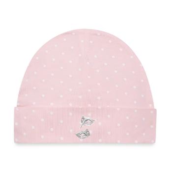 Elegante silberne Masken im Ornamentstil - Baby Premium Organic Mütze - Rosa/Weiße Punkte - Vorne