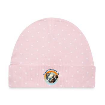 Dry Pants don't catch no Fish! - Baby Premium Organic Mütze - Rosa/Weiße Punkte - Vorne
