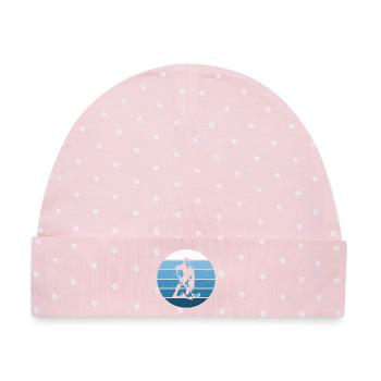 Kurz und klar Floorball - Baby Premium Organic Mütze - Rosa/Weiße Punkte - Vorne