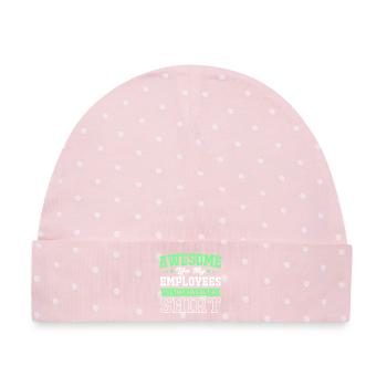 Mitarbeiter der Woche Mitarbeiter des Monats - Baby Premium Organic Mütze - Rosa/Weiße Punkte - Vorne