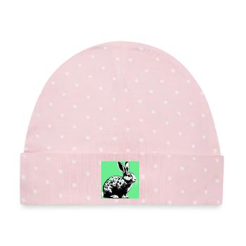 Kaninchen - Baby Premium Organic Mütze - Rosa/Weiße Punkte - Vorne