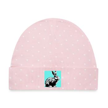 Kaninchen - Baby Premium Organic Mütze - Rosa/Weiße Punkte - Vorne