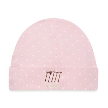 keine Zeit das Rechenzentrum ruft Gartenoutfit - Baby Premium Organic Mütze - Rosa/Weiße Punkte - Vorne