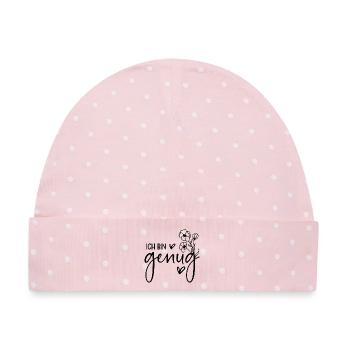Ich bin genug - Baby Premium Organic Mütze - Rosa/Weiße Punkte - Vorne