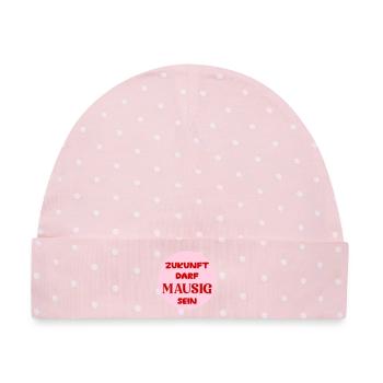 Mausige Zukunft - Baby Premium Organic Mütze - Rosa/Weiße Punkte - Vorne