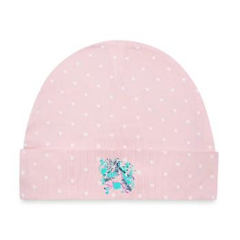 Cartoon B-Girl - Baby Premium Organic Mütze - Rosa/Weiße Punkte - Vorne