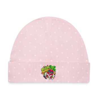 Cooles Radieschen - Baby Premium Organic Mütze - Rosa/Weiße Punkte - Vorne