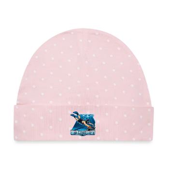 Unterwasser Rugby Action-Illustration - Baby Premium Organic Mütze - Rosa/Weiße Punkte - Vorne