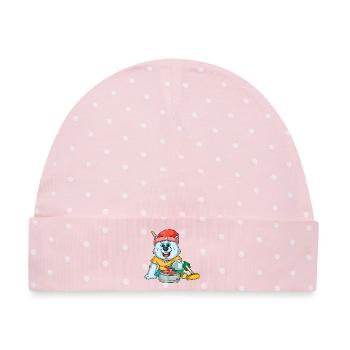 Eisbären Curling - Baby Premium Organic Mütze - Rosa/Weiße Punkte - Vorne