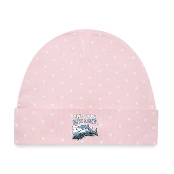 Sleep Now Bite Later Hai Schlaf Humor Haifamilie - Baby Premium Organic Mütze - Rosa/Weiße Punkte - Vorne