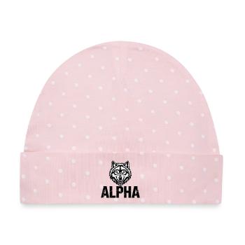 Alpha Wolf Cracked-Logo - Baby Premium Organic Mütze - Rosa/Weiße Punkte - Vorne
