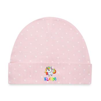 Klara Einhorn - Baby Premium Organic Mütze - Rosa/Weiße Punkte - Vorne