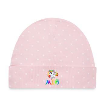 Mia Einhorn - Baby Premium Organic Mütze - Rosa/Weiße Punkte - Vorne