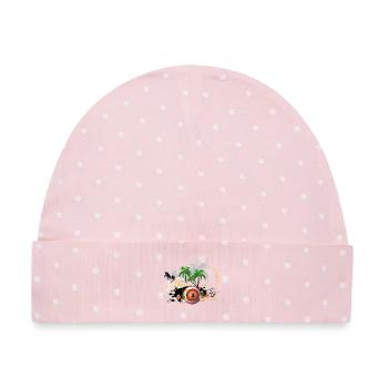 Musik-Lautsprecher mit Klavier - Baby Premium Organic Mütze - Rosa/Weiße Punkte - Vorne