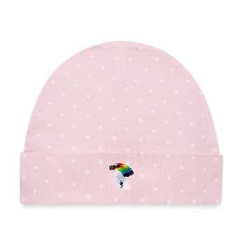 Fallschirm - Baby Premium Organic Mütze - Rosa/Weiße Punkte - Vorne