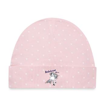 Pfiffiger Andalusier - Pferd - Baby Premium Organic Mütze - Rosa/Weiße Punkte - Vorne