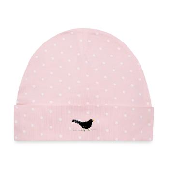 Amsel auf Stacheldraht - Baby Premium Organic Mütze - Rosa/Weiße Punkte - Vorne