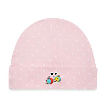 yo yo - Baby Premium Organic Mütze - Rosa/Weiße Punkte - Vorne