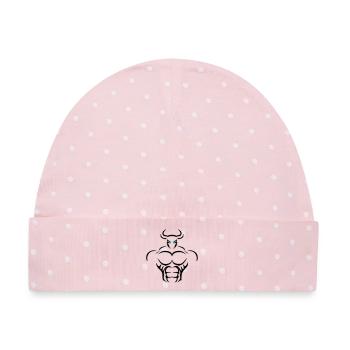 Alpha Taurus Deluxe - Baby Premium Organic Mütze - Rosa/Weiße Punkte - Vorne