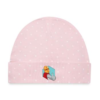 Ritter Daumen Hoch - Baby Premium Organic Mütze - Rosa/Weiße Punkte - Vorne