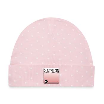 Katzen Rentnerin - Rente - Baby Premium Organic Mütze - Rosa/Weiße Punkte - Vorne