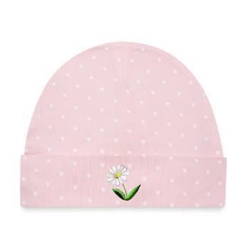 Stolze Marguerite - Baby Premium Organic Mütze - Rosa/Weiße Punkte - Vorne