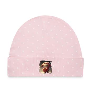 Kuscheliger Weltraumheld mit Geschenk - Baby Premium Organic Mütze - Rosa/Weiße Punkte - Vorne