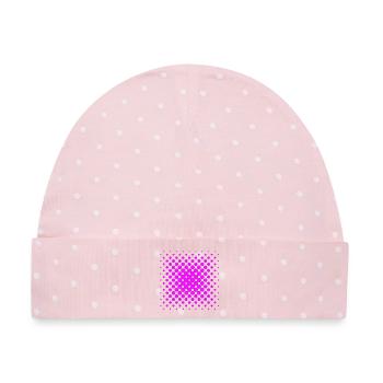 Pink Quadrat - Baby Premium Organic Mütze - Rosa/Weiße Punkte - Vorne