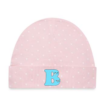 B - Baby Premium Organic Mütze - Rosa/Weiße Punkte - Vorne