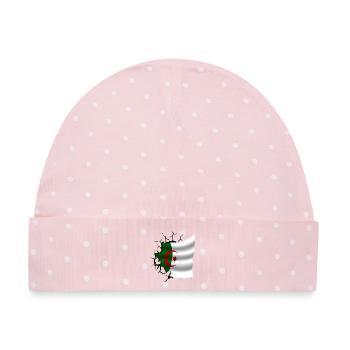Algerien - Algerien - Zerrissene Flagge - Baby Premium Organic Mütze - Rosa/Weiße Punkte - Vorne