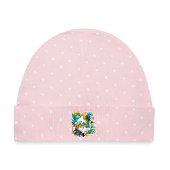 Geometrischer Dschungel - Baby Premium Organic Mütze - Rosa/Weiße Punkte - Vorne