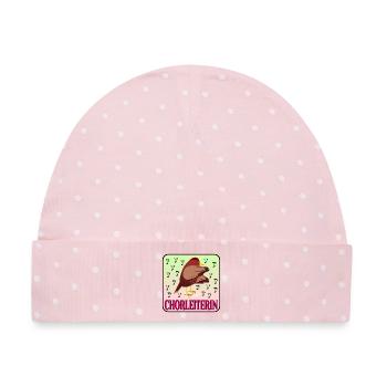 Chorleiterin SINGEN - Baby Premium Organic Mütze - Rosa/Weiße Punkte - Vorne