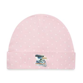 Schwarze Pisten sind auch nur weiß - Baby Premium Organic Mütze - Rosa/Weiße Punkte - Vorne