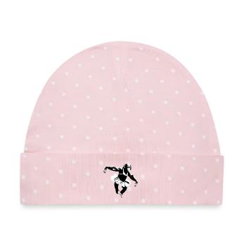 Tanzender Schimpanse - Baby Premium Organic Mütze - Rosa/Weiße Punkte - Vorne