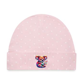 Koala - Baby Premium Organic Mütze - Rosa/Weiße Punkte - Vorne