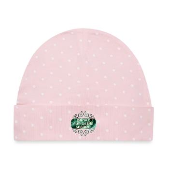 DANKE SPENDE - Baby Premium Organic Mütze - Rosa/Weiße Punkte - Vorne