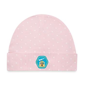 WASSERSCHWEINE SKISPORT GONDELBAHNKABINE - Baby Premium Organic Mütze - Rosa/Weiße Punkte - Vorne