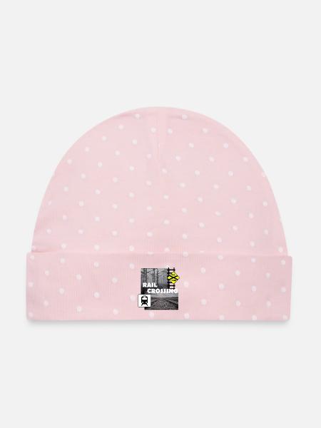 RAIL CROSSING - Baby Premium Organic Mütze - Rosa/Weiße Punkte
