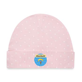 banana äffchen - Baby Premium Organic Mütze - Rosa/Weiße Punkte - Vorne