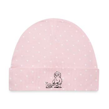 Faultier und Schnecke - Gassi gehen - Baby Premium Organic Mütze - Rosa/Weiße Punkte - Vorne