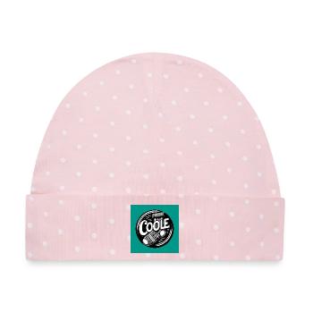 Coole Socke Socken und lustiger Spruch - Baby Premium Organic Mütze - Rosa/Weiße Punkte - Vorne