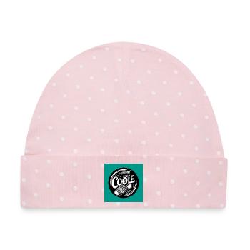 Coole Socke Socken und lustiger Spruch - Baby Premium Organic Mütze - Rosa/Weiße Punkte - Vorne