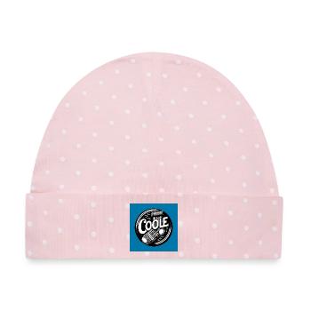 Coole Socke Socken und lustiger Spruch - Baby Premium Organic Mütze - Rosa/Weiße Punkte - Vorne